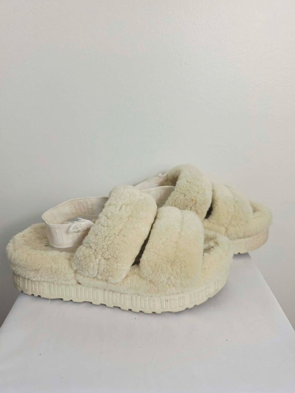 UGG Fluff Slide Sandal in Cream